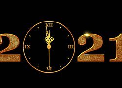 Zegar w dacie 2021 wskazujący Nowy Rok