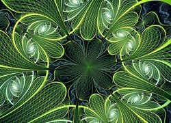 Zielony kwiat w grafice fraktal