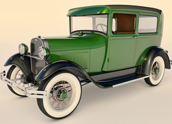 Zielony zabytkowy samochód Ford Model A rocznik 1928