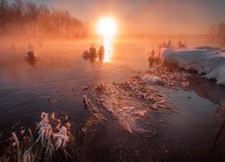 Zima nad jeziorem Szaturskim w Rosji