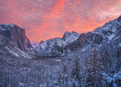 Zimowy krajobraz w Parku Narodowym Yosemite