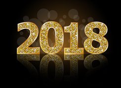 Nowy Rok, 2018, Złote, Cyfry