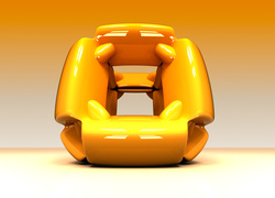 Żółty obiekt w grafice 3D